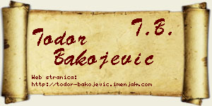 Todor Bakojević vizit kartica